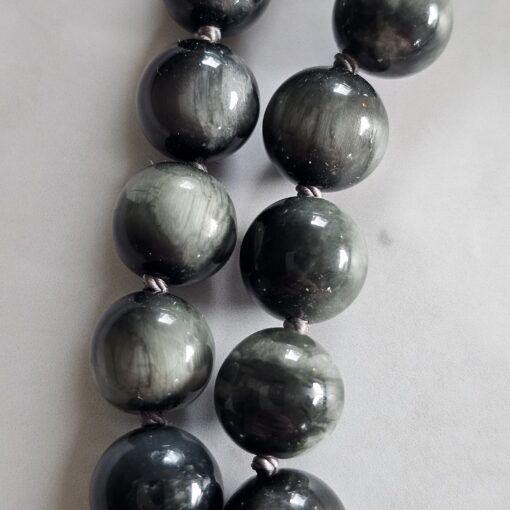 Quarz-Katzenaugen-Mala mit Edelstahlanhänger und Armband – Bild 23