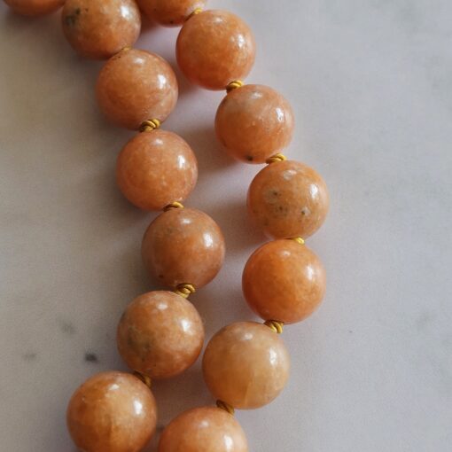 Calcit (orangefarben und gelb) -Mala mit gelbem Calcit-Donut und Armband – Bild 23