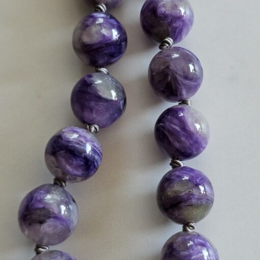 Charoit-"Adlerauge"-Mala mit Charoit-Anhänger und Armband – Bild 23