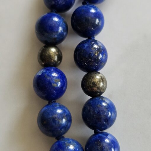 Lapislazuli-Pyrit-Mala (2) mit Lapislazuli-Donut und Armband – Bild 24