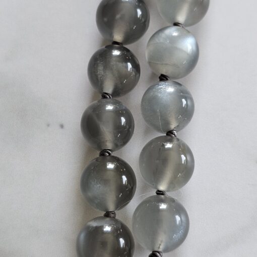 Mondstein (grau) -Mala mit grauem Achat-Anhänger und Armband – Bild 24