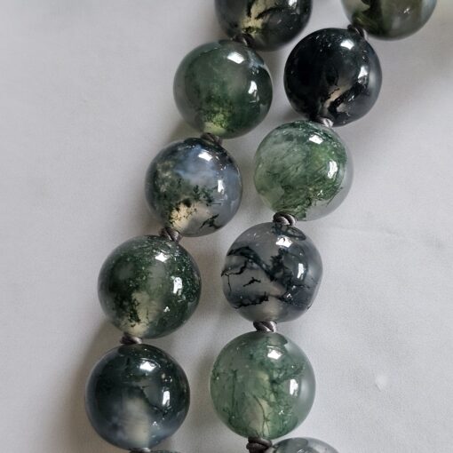 Moosachat (Chalcedon) -Mala mit Moosachat-Donut und Armband – Bild 24