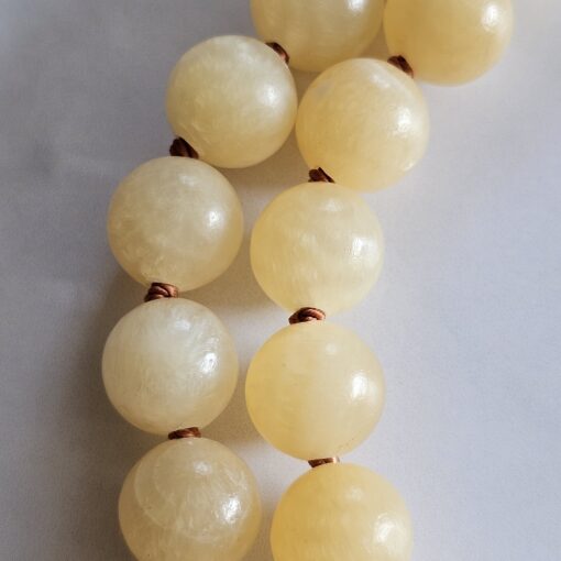 Calcit (gelb) -Kupfer-Mala mit orangefarbenem Aventurinquarz-Donut und Armband – Bild 24