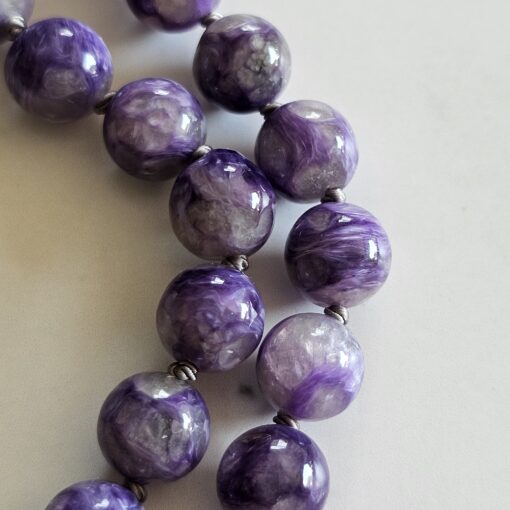Charoit-"Adlerauge"-Mala mit Charoit-Anhänger und Armband – Bild 24