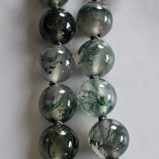 Moosachat (Chalcedon) -Mala mit Moosachat-Donut und Armband – Bild 25