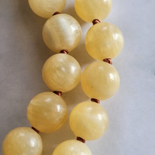 Calcit (gelb) -Kupfer-Mala mit orangefarbenem Aventurinquarz-Donut und Armband – Bild 25