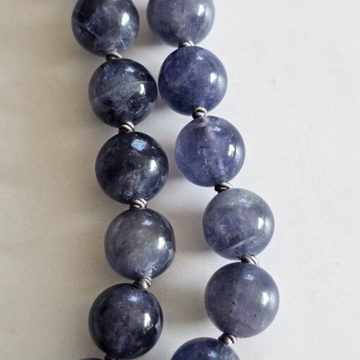 Iolith (Cordierit) -Bergkristall (facettiert) -Mala mit Iolith-Anhänger und Armband – Bild 25