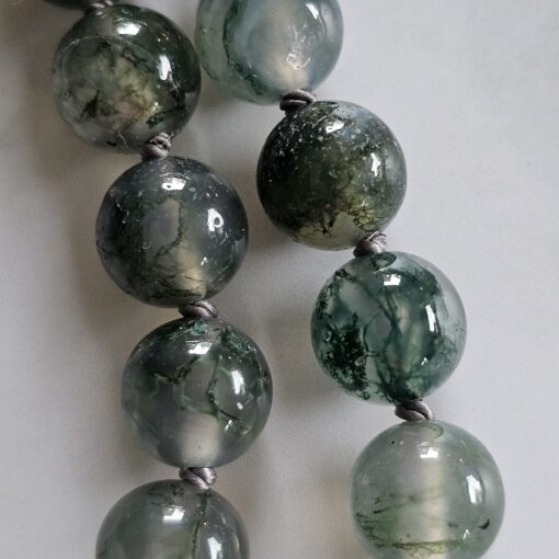 Moosachat (Chalcedon) -Mala mit Moosachat-Donut und Armband – Bild 26