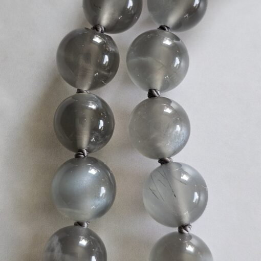 Mondstein (grau) -Mala mit grauem Achat-Anhänger und Armband – Bild 27