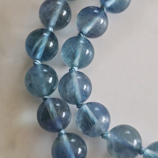 Fluorit (blau) -Bergkristall-Mala mit blau-grünem Fluorit-Anhänger und Armband – Bild 27