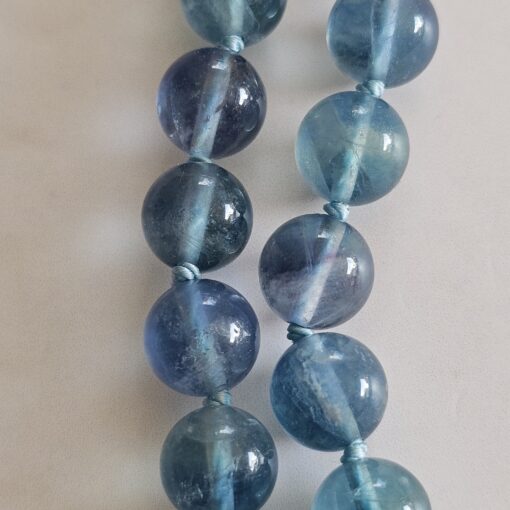 Fluorit (blau) -Bergkristall-Mala mit blau-grünem Fluorit-Anhänger und Armband – Bild 28
