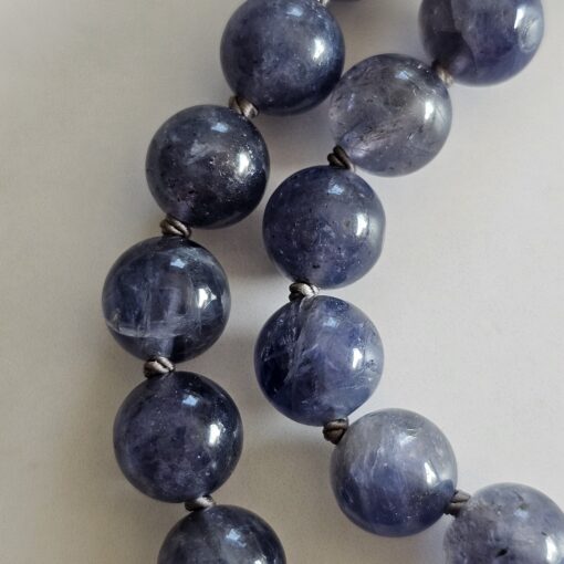 Iolith (Cordierit) -Bergkristall (facettiert) -Mala mit Iolith-Anhänger und Armband – Bild 28
