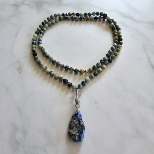 Afghanit-Mala (2) mit Afghanit-Anhänger (Rohstein) – Bild 3
