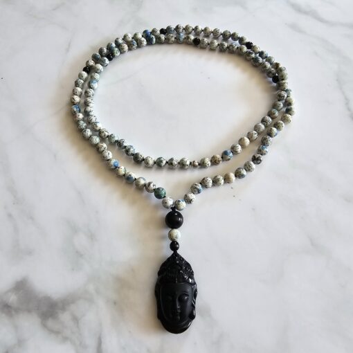 K2-Obsidian-Mala mit Obsidian-Anhänger – Bild 3