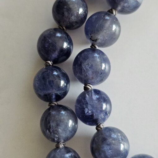 Iolith (Cordierit) -Bergkristall (facettiert) -Mala mit Iolith-Anhänger und Armband – Bild 29