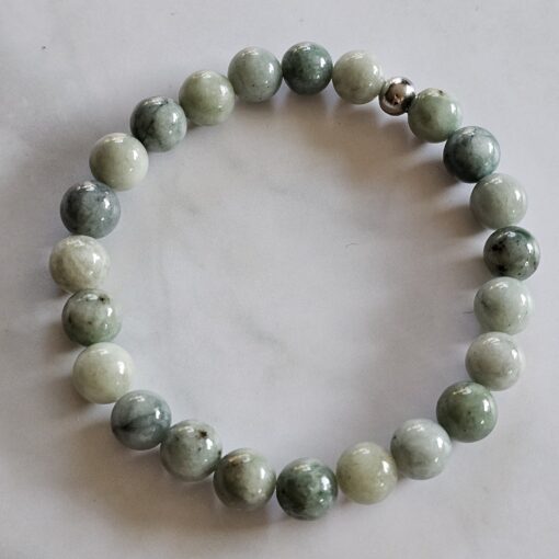 Jade (Burma Jade) -Mala (2b) mit Donut aus Burma Jade und Armband – Bild 4