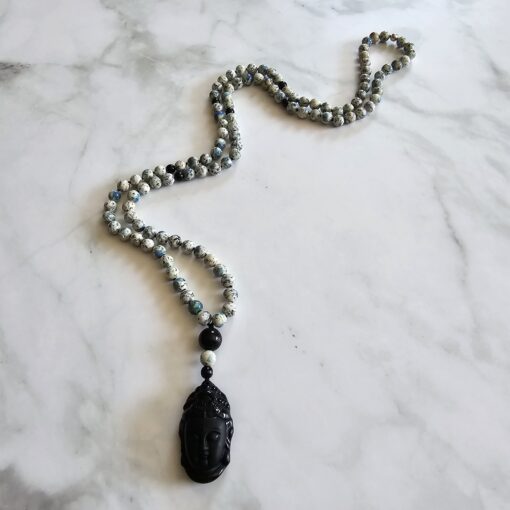 K2-Obsidian-Mala mit Obsidian-Anhänger – Bild 4