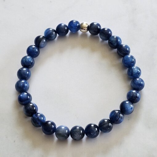 Kyanit-Mala (1) mit 925 Silberquaste und 2 Armbändern – Bild 4