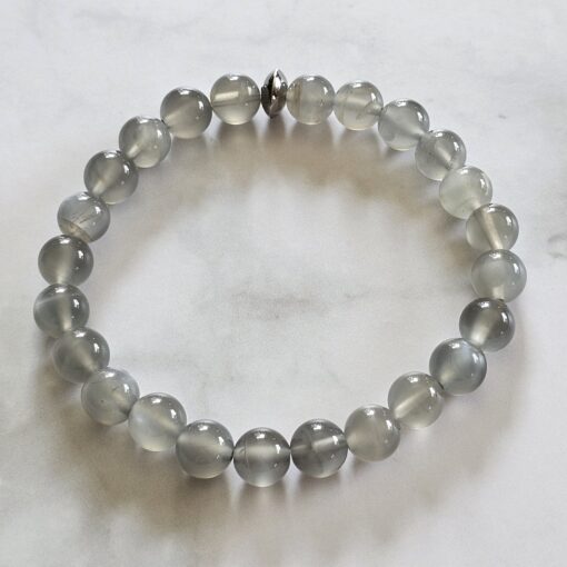 Mondstein (grau) -Mala mit grauem Achat-Anhänger und Armband – Bild 4