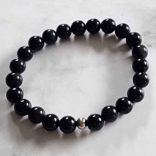 Obsidian („Regenbogen-Obsidian“) -Mala (3) mit „Regenbogen-Obsidian“-Anhänger und Armband – Bild 4