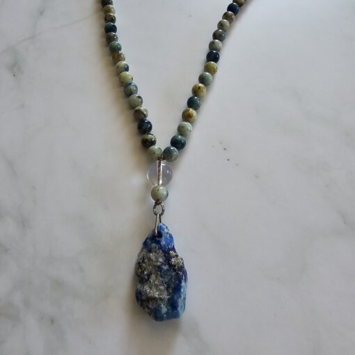 Afghanit-Mala (2) mit Afghanit-Anhänger (Rohstein) – Bild 5
