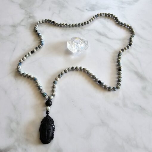 K2-Obsidian-Mala mit Obsidian-Anhänger – Bild 5