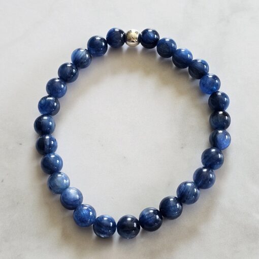 Kyanit-Mala (1) mit 925 Silberquaste und 2 Armbändern – Bild 5