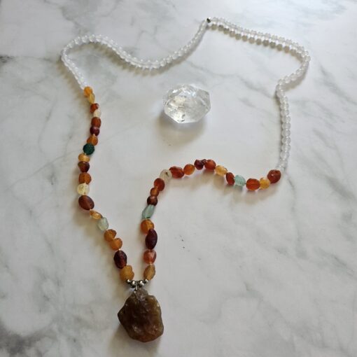 Achat („Gobi-Achat“) -Achat (weiß) -Mala (1) mit „Gobi-Achat“-Anhänger – Bild 5