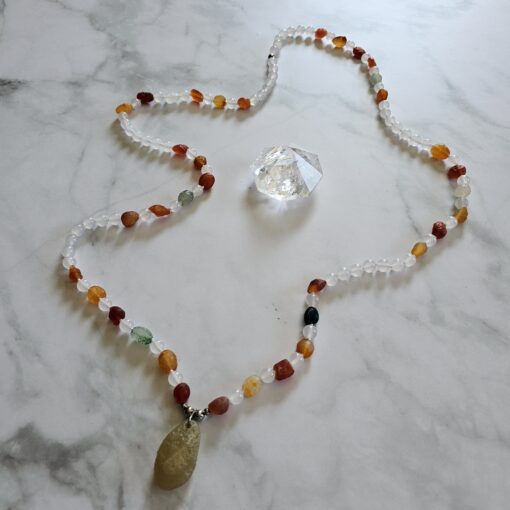 Achat („Gobi-Achat“) -Achat (weiß) -Mala (2) mit „Gobi-Achat“-Anhänger – Bild 5