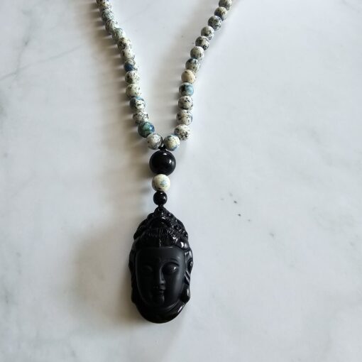 K2-Obsidian-Mala mit Obsidian-Anhänger – Bild 6