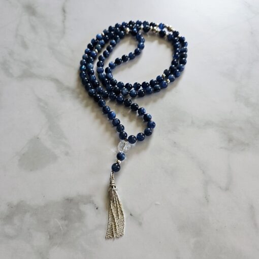 Kyanit-Mala (1) mit 925 Silberquaste und 2 Armbändern – Bild 6