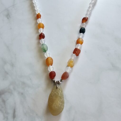 Achat („Gobi-Achat“) -Achat (weiß) -Mala (2) mit „Gobi-Achat“-Anhänger – Bild 6