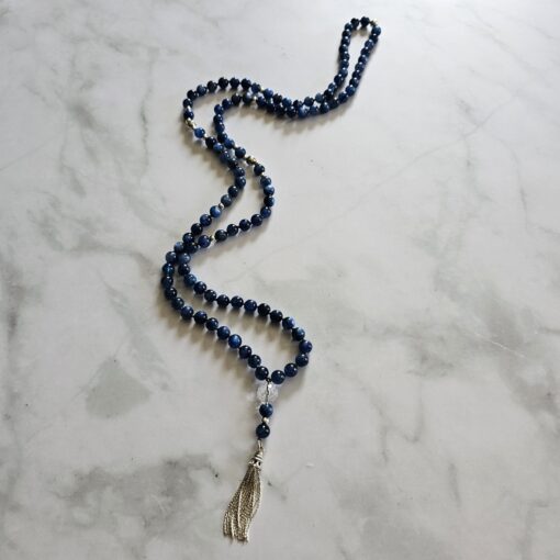 Kyanit-Mala (1) mit 925 Silberquaste und 2 Armbändern – Bild 7