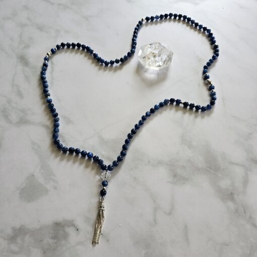 Kyanit-Mala (1) mit 925 Silberquaste und 2 Armbändern – Bild 8