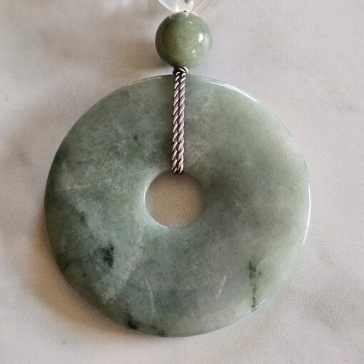 Jade (Burma Jade) -Mala (2b) mit Donut aus Burma Jade und Armband – Bild 9