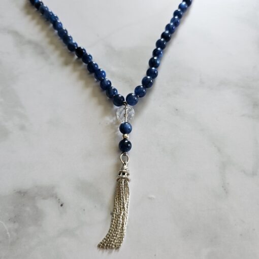 Kyanit-Mala (1) mit 925 Silberquaste und 2 Armbändern – Bild 9