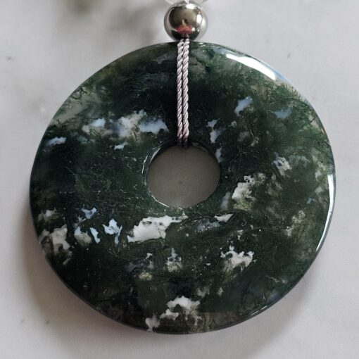 Moosachat (Chalcedon) -Mala mit Moosachat-Donut und Armband – Bild 9