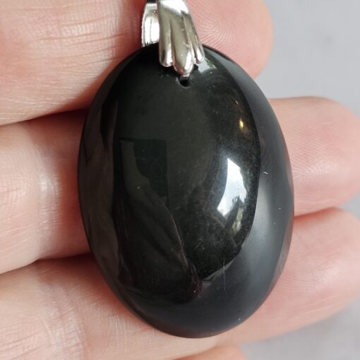 Obsidian („Regenbogen-Obsidian“) -Mala (3) mit „Regenbogen-Obsidian“-Anhänger und Armband – Bild 9