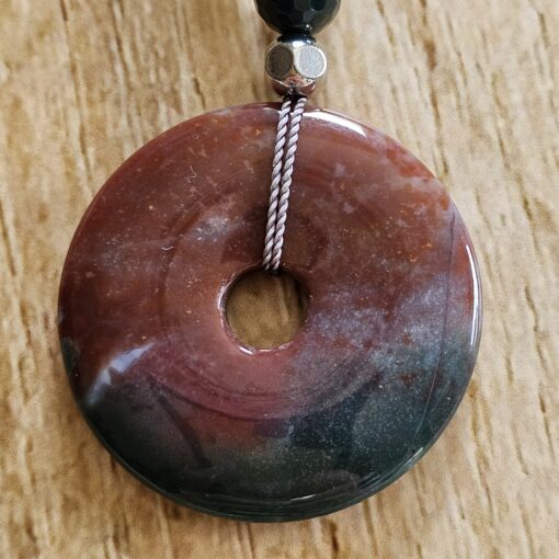Heliotrop (facettiert) -Mala (2) mit Heliotrop-Donut – Bild 8