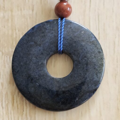 Dumortierit-Jaspis (rot) -Mala (1) mit Dumortierit-Donut – Bild 8