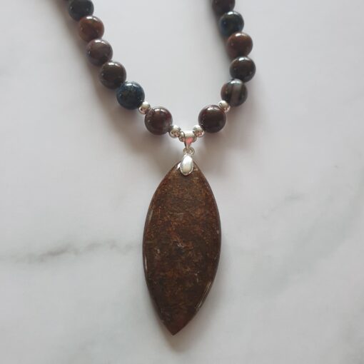 Pietersit-Mala (4) mit Pietersit-Navette und Armband – Bild 8