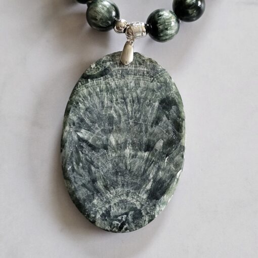 Seraphinit-Mala (2) mit Seraphinit-Anhänger (Oval) – Bild 8