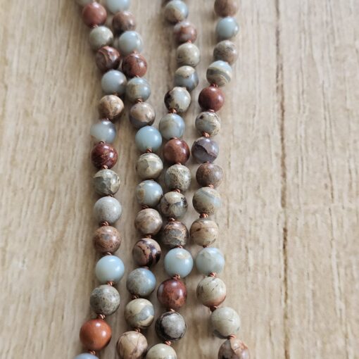 Jaspis („Shoushan-Jaspis") -Mala (2) mit Baumwollquaste: – Bild 8