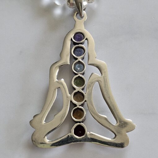 Bergkristall-Mala mit Chakra-Anhänger (Yoga-Figur) – Bild 8