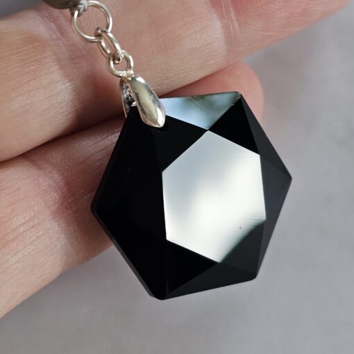 Turmalin (bunt) -Mala (1) mit schwarzem Turmalin-Anhänger (Hexagon) – Bild 8
