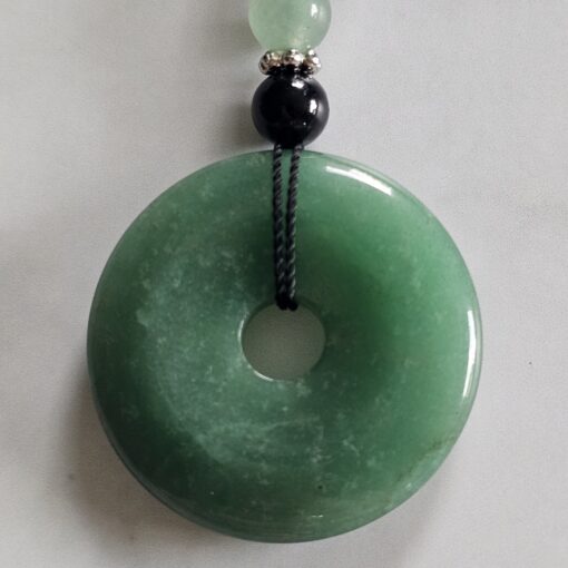 Turmalin (schwarz) -Chakra-Mala (2) mit grünem Aventurinquarz-Donut – Bild 8
