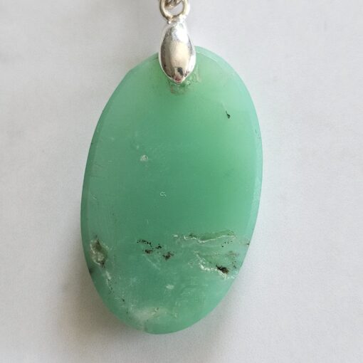 Chrysopras-Mala (6) mit Chrysopras-Anhänger (Oval) – Bild 8
