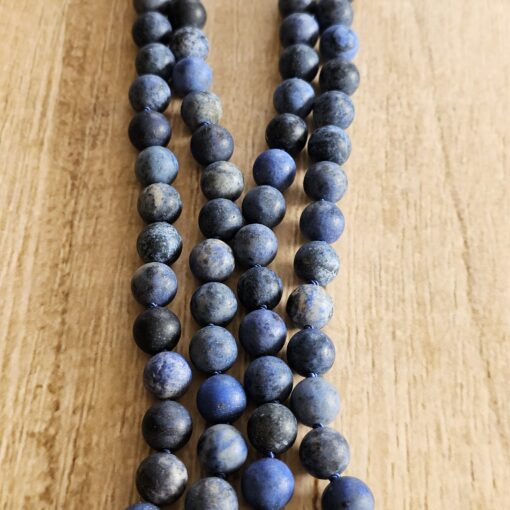 Dumortierit (matt) -Mala (3) mit Baumwollquaste – Bild 8