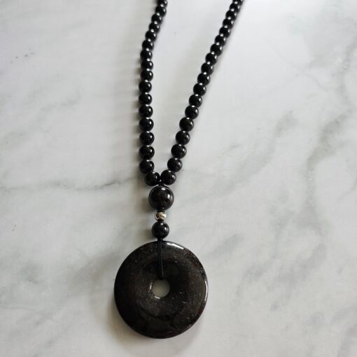 Granat (dunkel) -Mala mit Granat-Donut und Armband – Bild 8