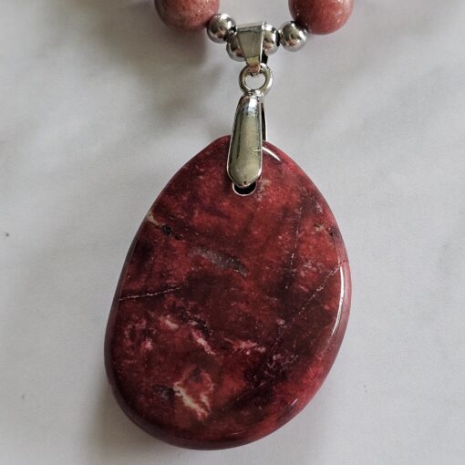 Thulit-Mala (2) mit Thulit-Anhänger (Freiform) und Armband – Bild 9